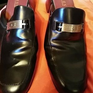 Black Leather Ralph Lauren slip ons